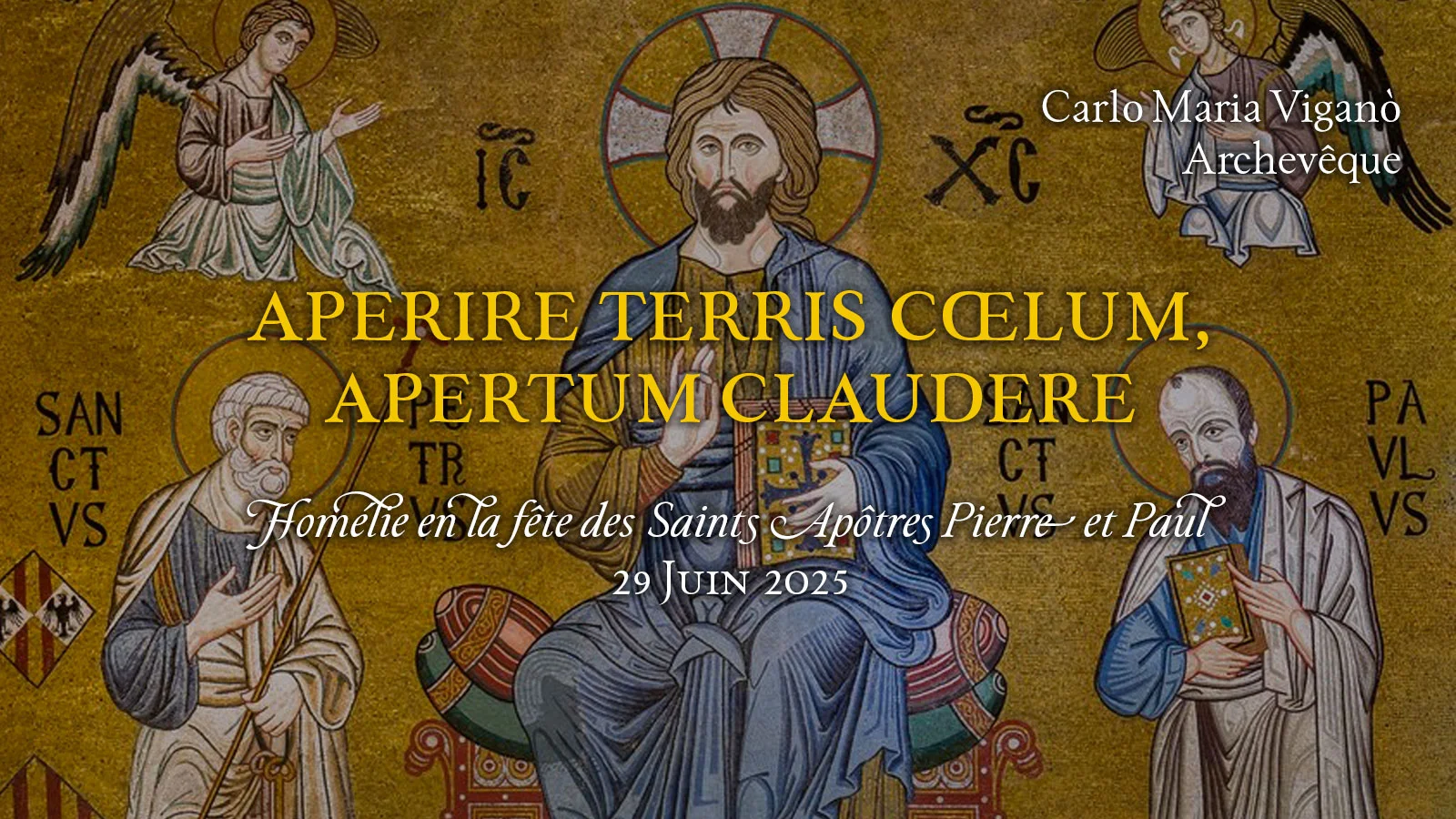 Aperire terris cœlum, apertum claudere